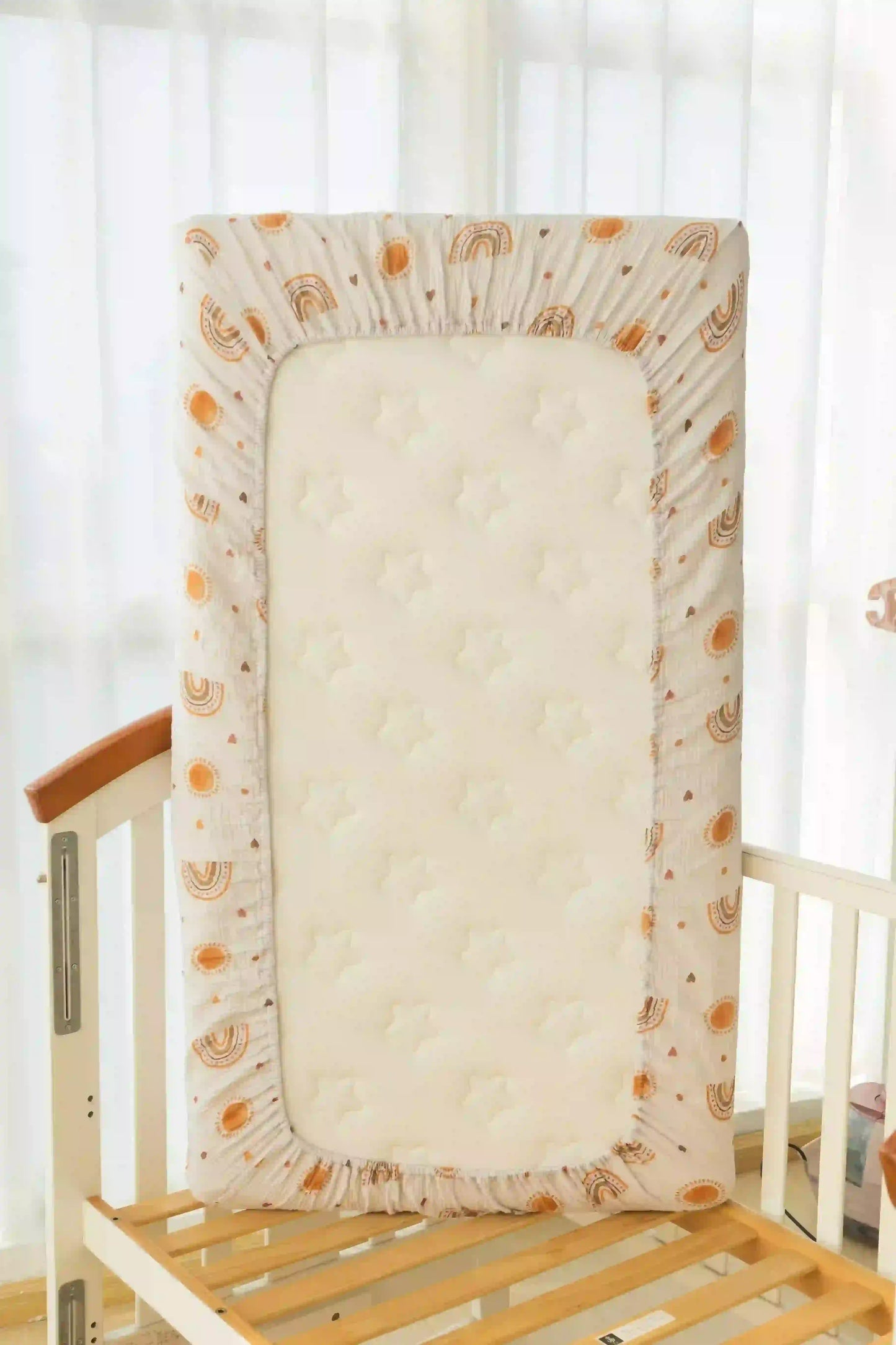 Boho Crib Sheet backside by Flowing Creations