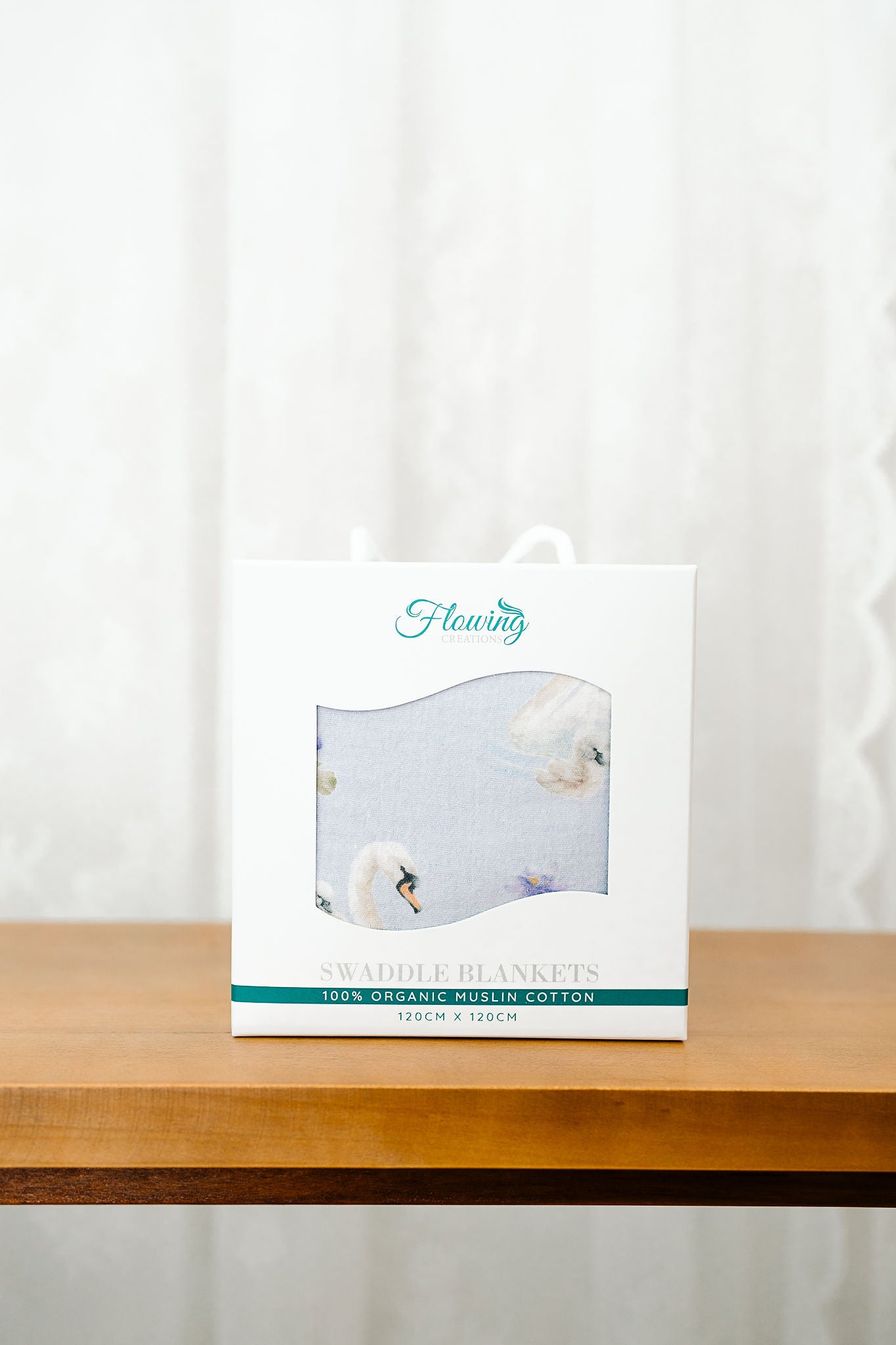Lavendar Swan Swaddle Blanket