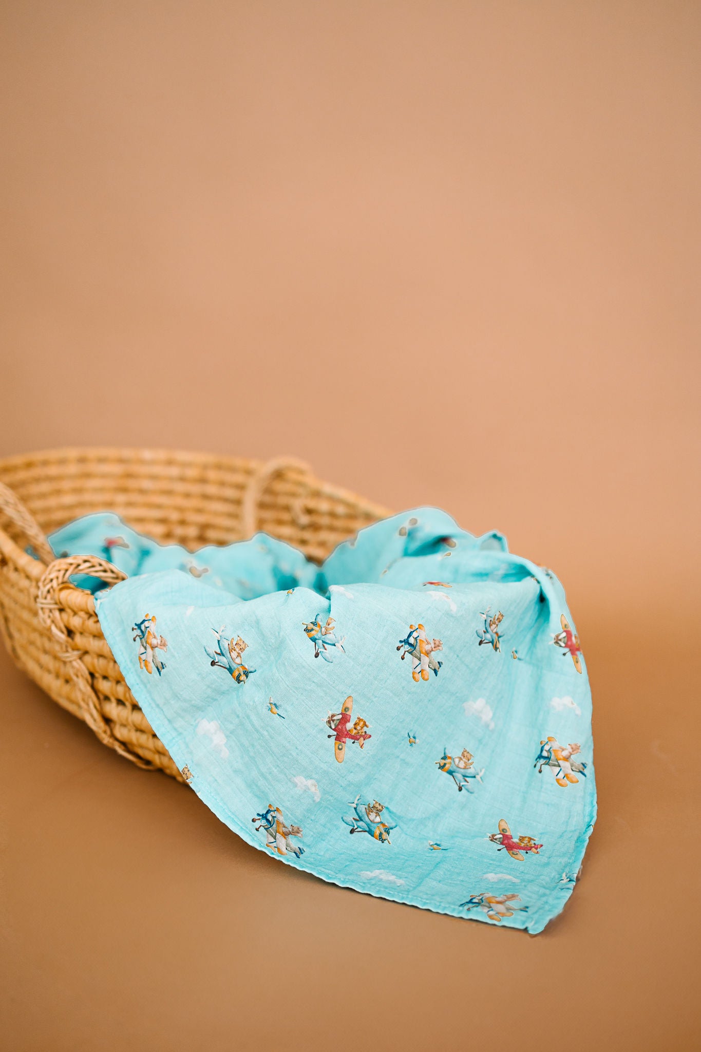 Blue Animal Aviation Swaddle Blanket