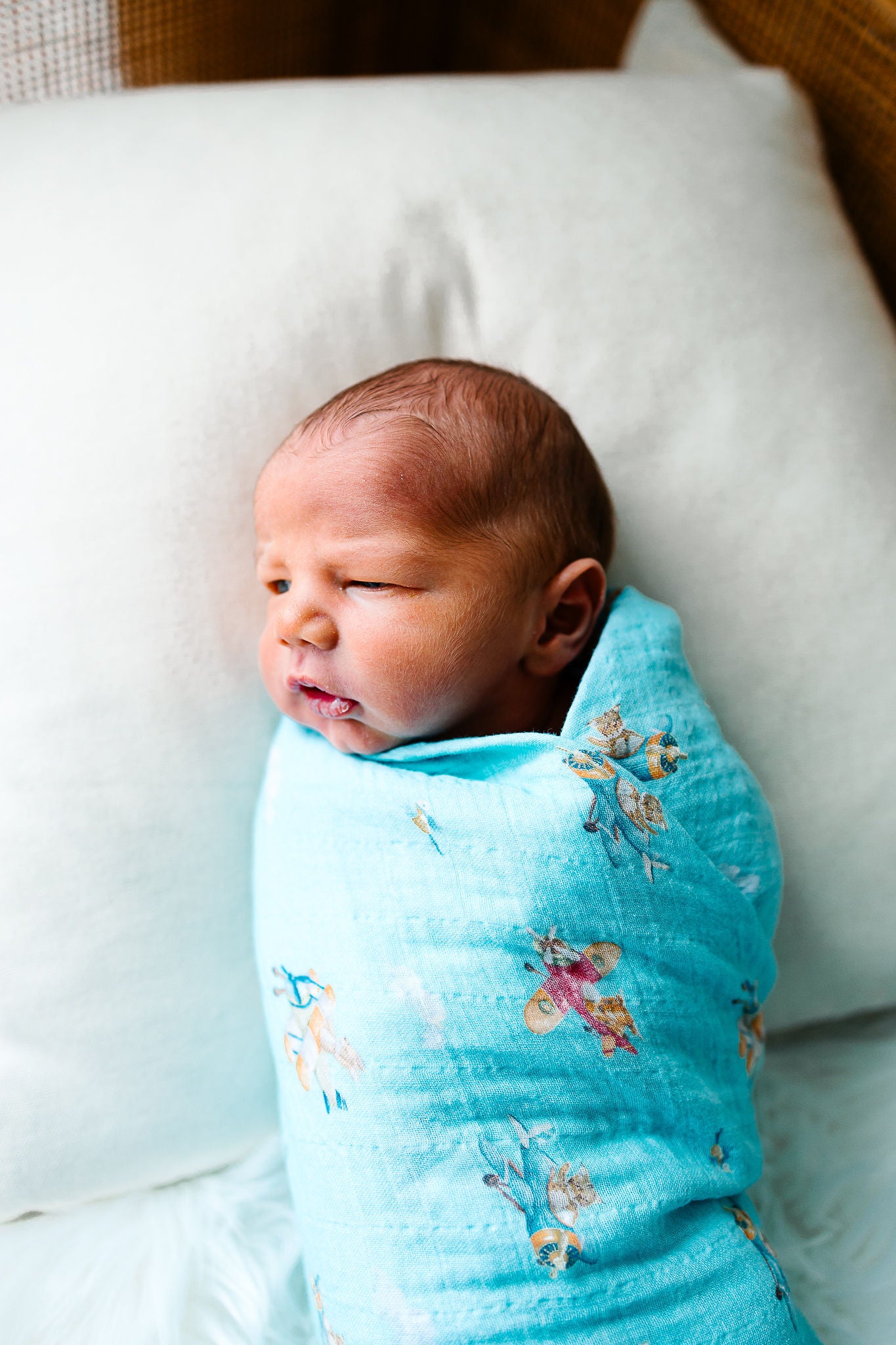 Blue Animal Aviation Swaddle Blanket