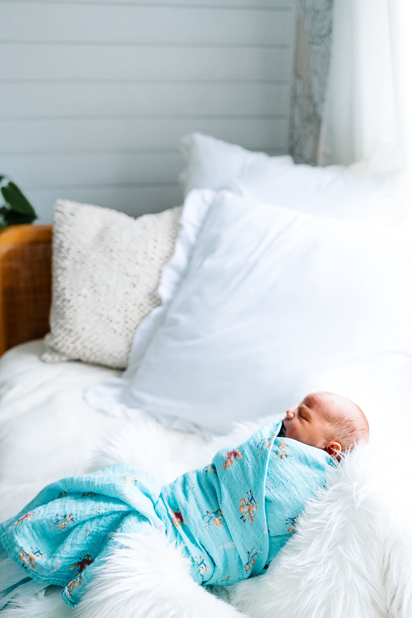 Blue Animal Aviation Swaddle Blanket