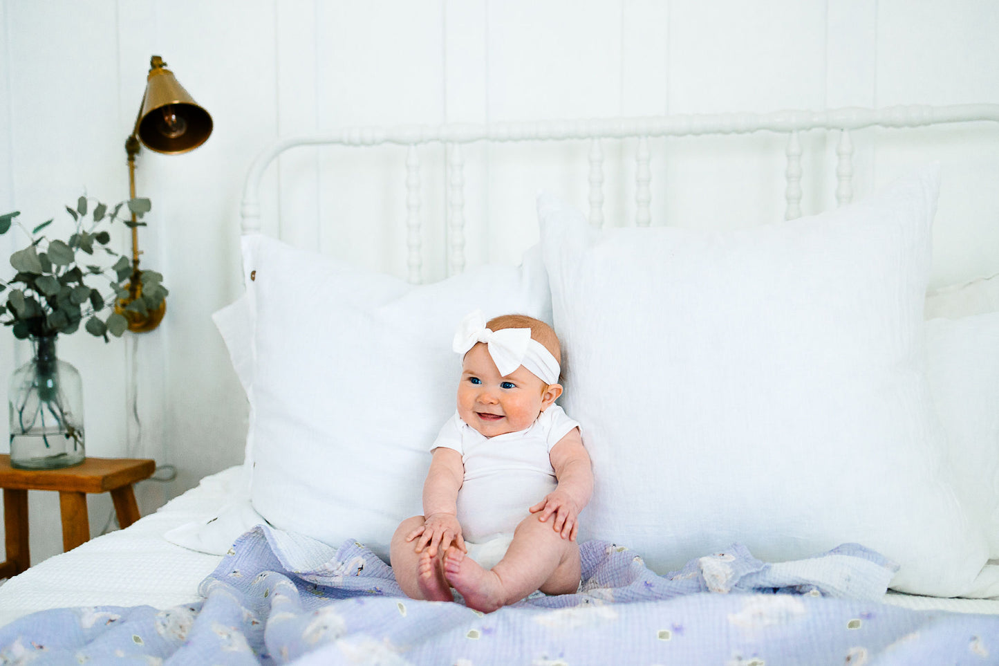 Lavendar Swan Swaddle Blanket
