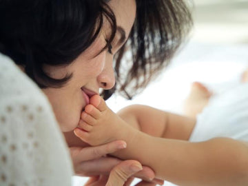 mother with baby - crib sheet