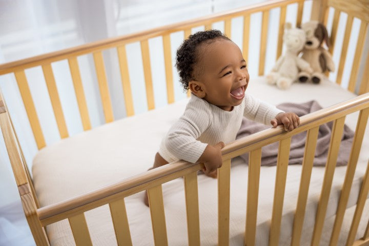 Cool Neutral Crib Sheet Set | Organic Muslin Baby Bedding