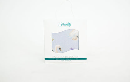 Lavendar Swan Swaddle Blanket