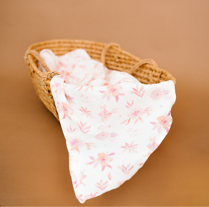 Pink Floral Swaddle Blankets