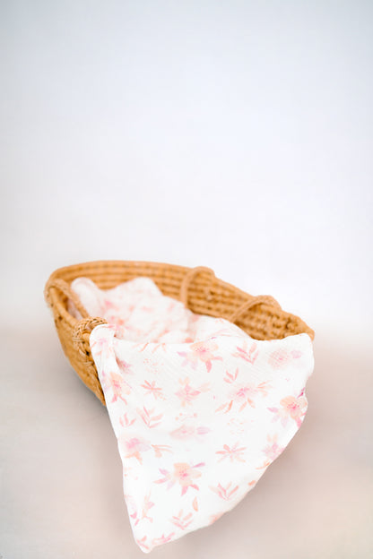Pink Floral Swaddle Blankets