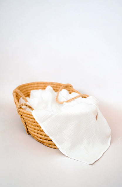 Raw White Swaddle Blanket
